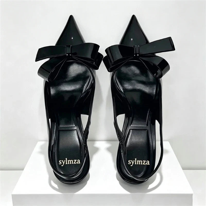 Black Pointed Toe Thin High Heel