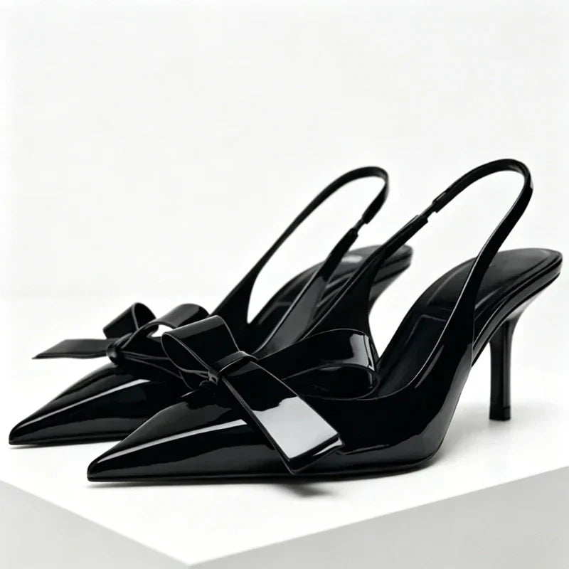 Black Pointed Toe Thin High Heel