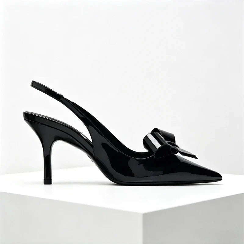 Black Pointed Toe Thin High Heel