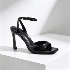 Black String Bead Decoration Pumps Pointed Toe Slingbacks High Heel