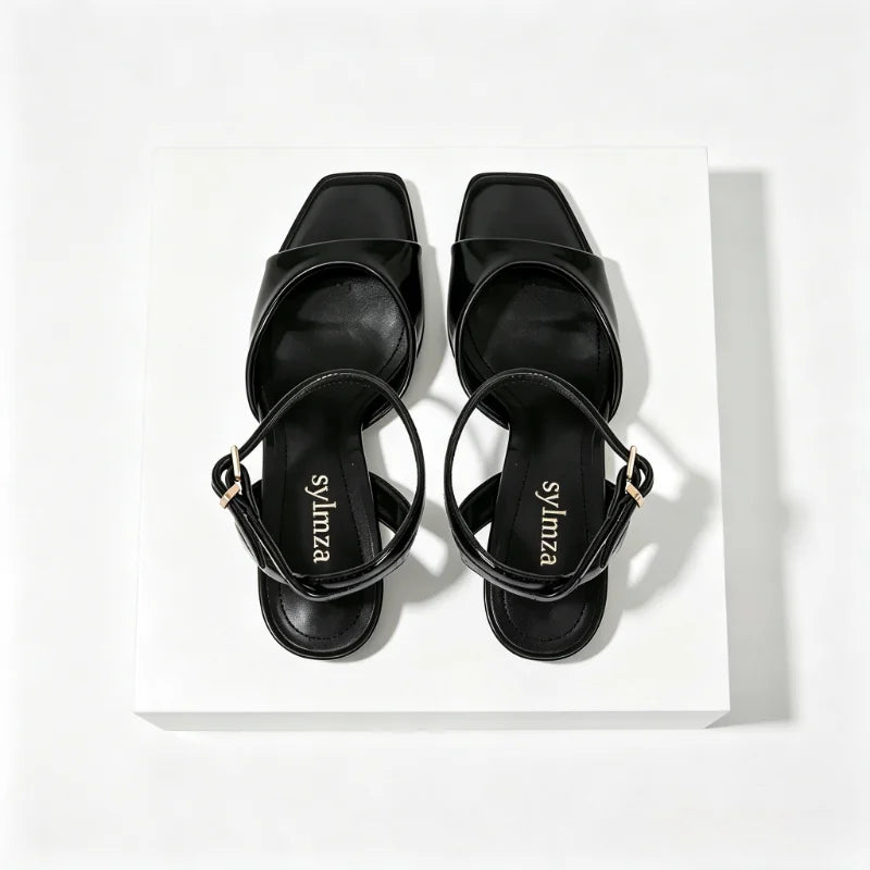 Black String Bead Decoration Pumps Pointed Toe Slingbacks High Heel