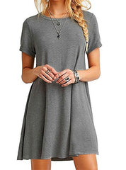 Boat Style Neckline Short Sleeve Dress