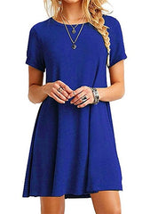 Boat Style Neckline Short Sleeve Dress