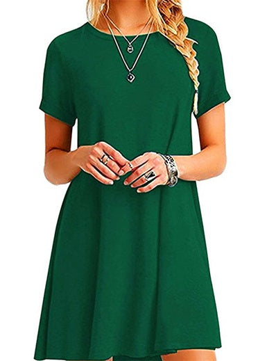 Boat Style Neckline Short Sleeve Dress