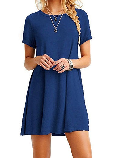 Boat Style Neckline Short Sleeve Dress