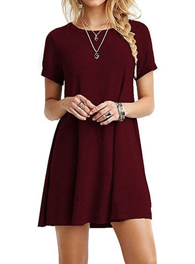 Boat Style Neckline Short Sleeve Dress
