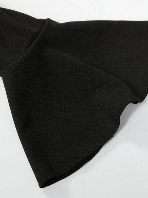 Bodycon Dress Flared Sleeve Ruffles Mini Dress