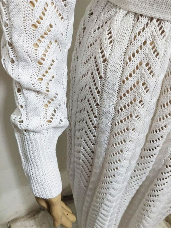Bodycon Dress Knitted Dress One Shoulder Crochet Split