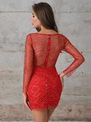 Bodycon Dresses Bateau Neck Slim Fit Dress Sheath Dress