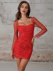 Bodycon Dresses Bateau Neck Slim Fit Dress Sheath Dress
