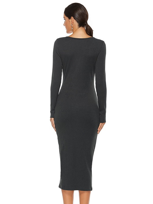 Bodycon Long Sleeves Casual Pencil Dress Midi Dress