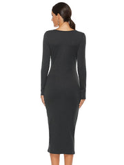 Bodycon Long Sleeves Casual Pencil Dress Midi Dress