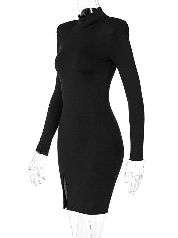Bodycon Dresses Long Split Front Layered Dress Sheath Dress