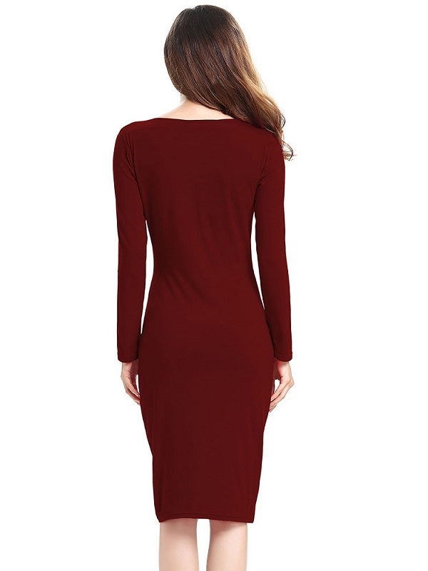 Bodycon Dresses Polyester Pencil Dress Office Dress