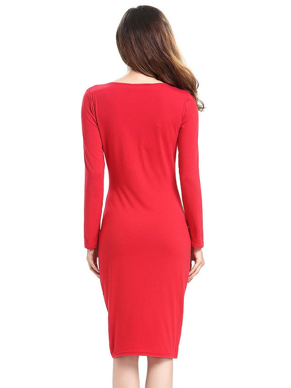 Bodycon Dresses Polyester Pencil Dress Office Dress