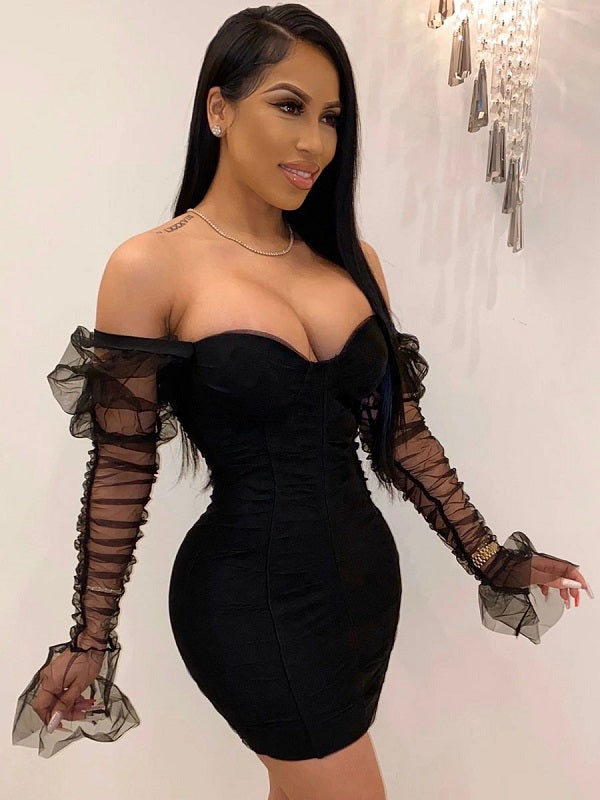 Bodycon Dresses Queen Anne Neck Midi Pencil Dress