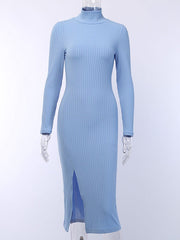 Bodycon Dresses Long Sleeves Pencil Dress Split Skirt