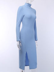 Bodycon Dresses Long Sleeves Pencil Dress Split Skirt