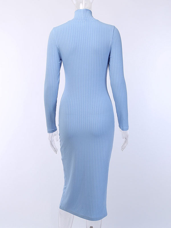 Bodycon Dresses Long Sleeves Pencil Dress Split Skirt
