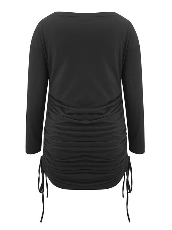 Bodycon Dresses Scoop Neck Drawstring Sheath Dress
