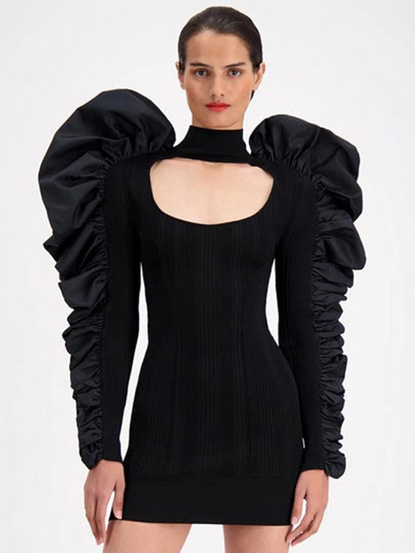 Bodycon Long Sleeve Ruffles Celebrity Party Dress