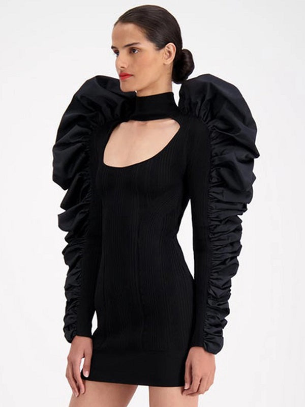 Bodycon Long Sleeve Ruffles Celebrity Party Dress