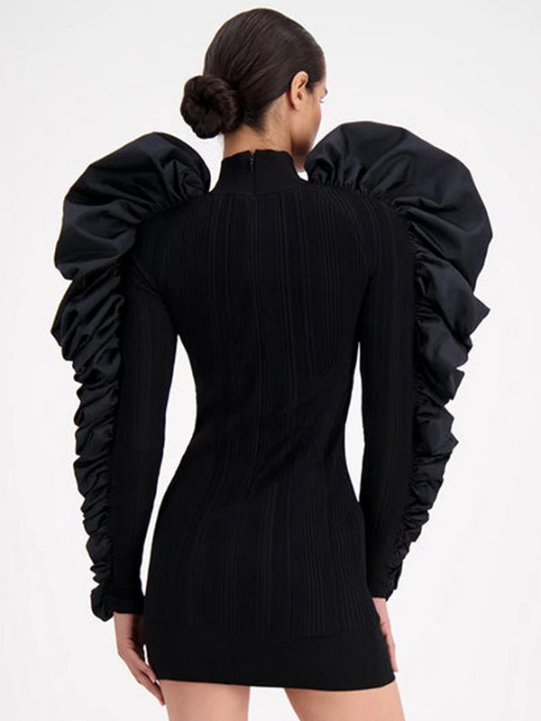 Bodycon Long Sleeve Ruffles Celebrity Party Dress