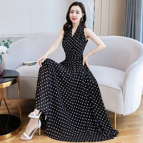 V-Neck Party Chiffon Dress