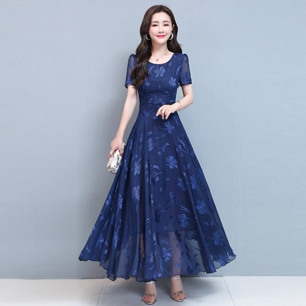 Bodycon Short Sleeve Vintage A-line Maxi Party Dresses