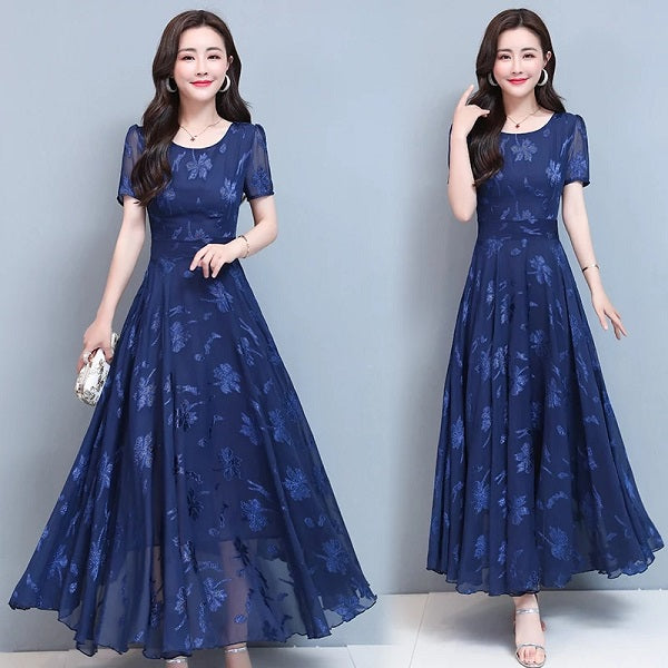 Bodycon Short Sleeve Vintage A-line Maxi Party Dresses