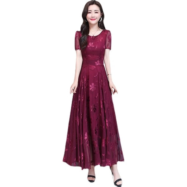 Bodycon Short Sleeve Vintage A-line Maxi Party Dresses
