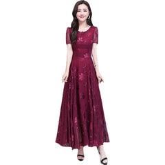 Bodycon Short Sleeve Vintage A-line Maxi Party Dresses