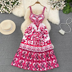 Floral Summer Dress Spaghetti Strap Dresses Floral Print