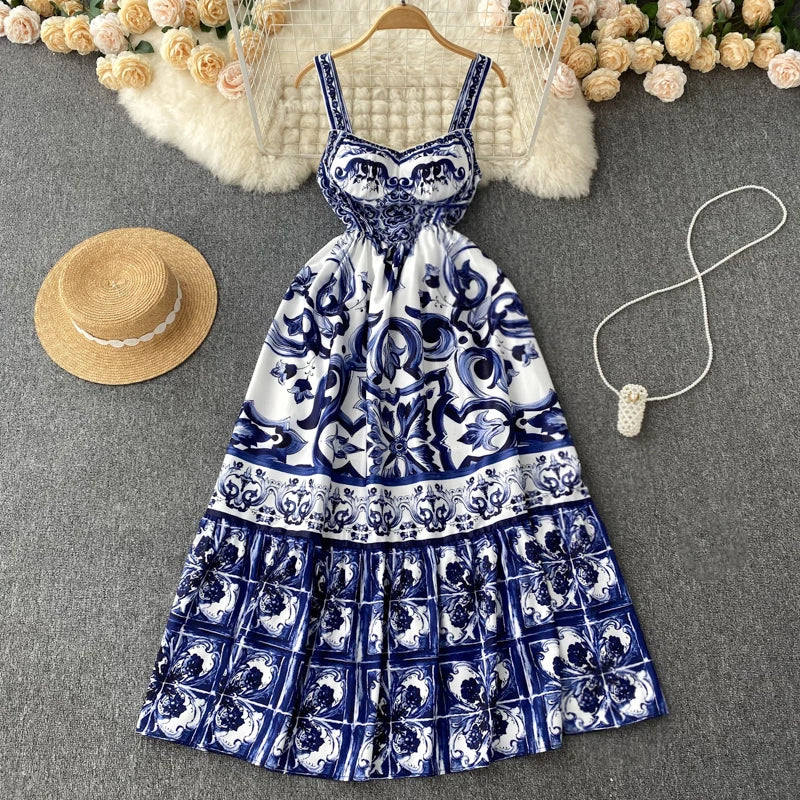 Floral Summer Dress Spaghetti Strap Dresses Floral Print