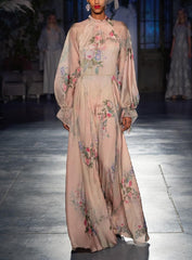 Bohemian Long Sleeve Floral Printed Long Maxi Dress