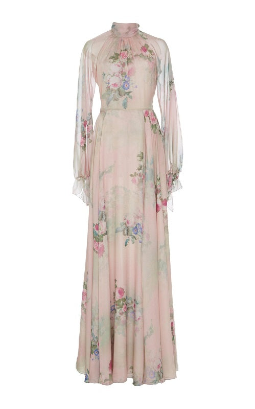 Bohemian Long Sleeve Floral Printed Long Maxi Dress