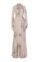 Bohemian Long Sleeve Floral Printed Long Maxi Dress