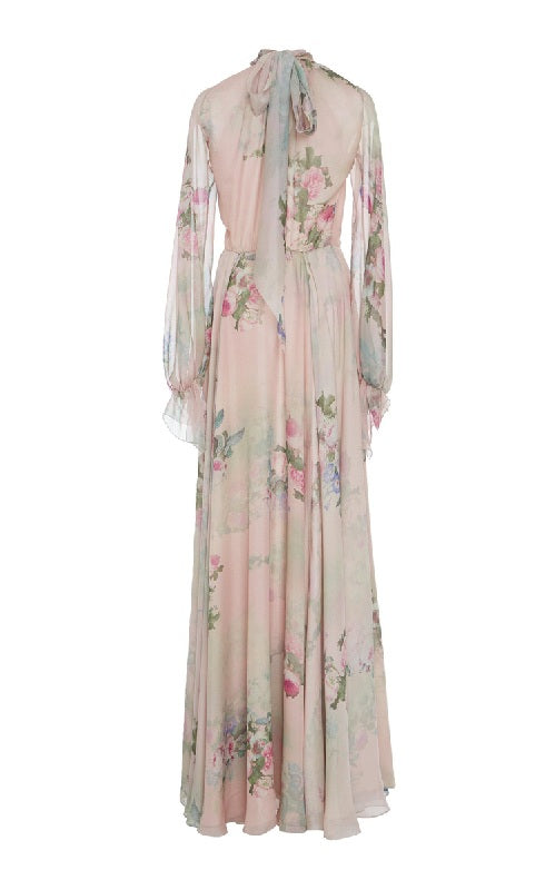 Bohemian Long Sleeve Floral Printed Long Maxi Dress