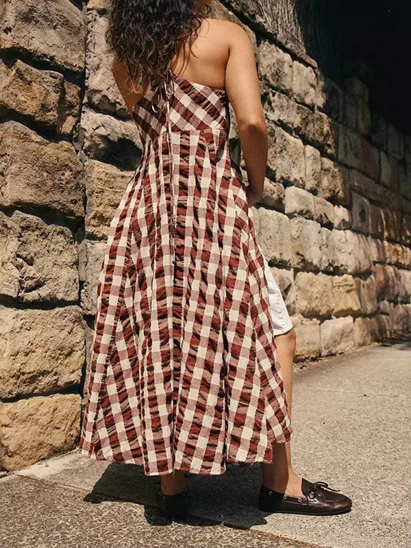 Bohemian Open Shoulder Beach Style Deep V-Neck Maxi Dress