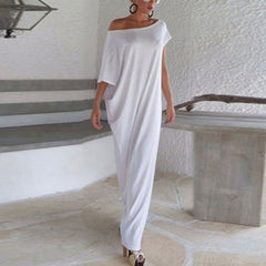 Boho Side Slit Short Sleeve Evening Dress