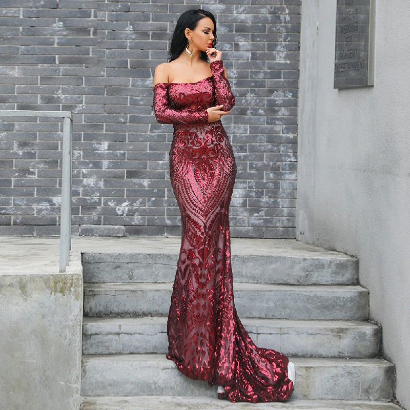 Bra Long Sleeve Strapless Backless Maxi Dress