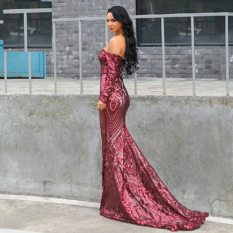Bra Long Sleeve Strapless Backless Maxi Dress