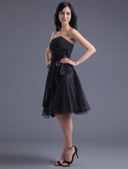 Bridesmaid Dress Strapless Backless Flowers Chiffon Dress