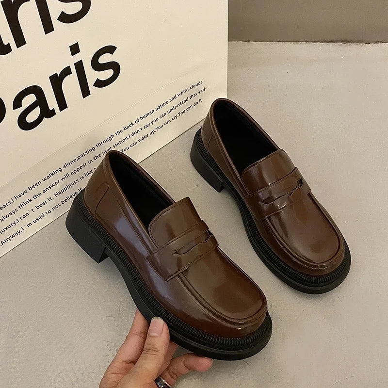 Brown Loafers Japanese School Students JK Uniform Shoes