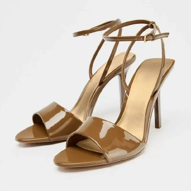 Brown Patent Leather Heel