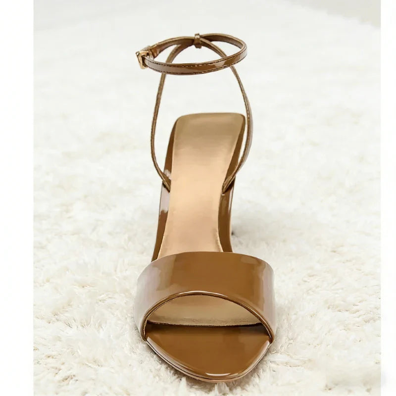 Brown Patent Leather Heel