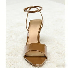 Brown Patent Leather Heel