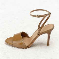 Brown Patent Leather Heel