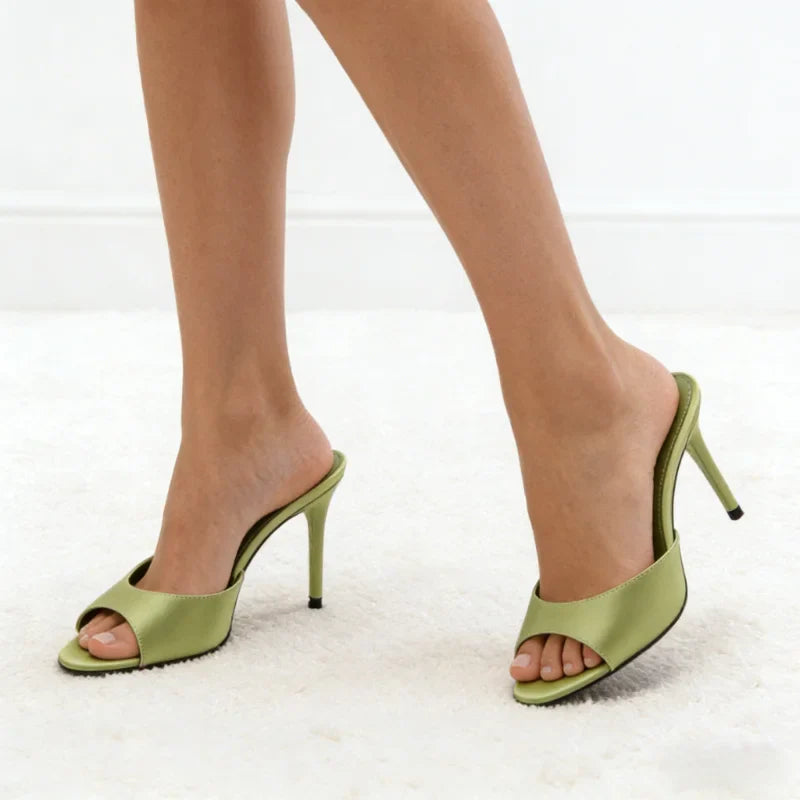 Brown Satin Heel