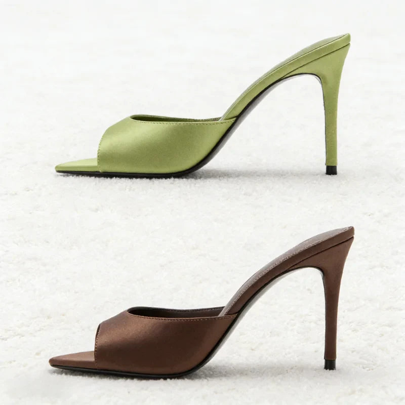 Brown Satin Heel